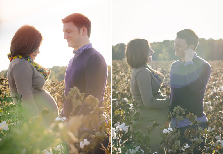 Charlotte Maternity Photography, Charlotte Cotton Field Maternity Session, Sunset Maternity Photography