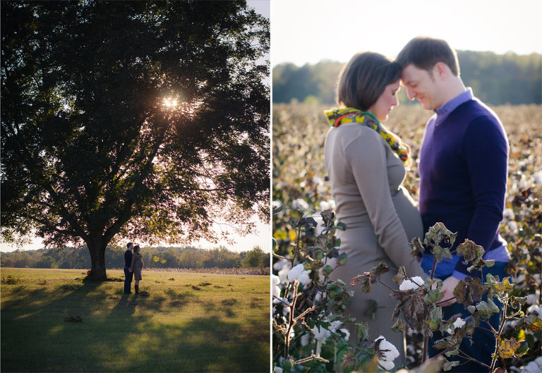 Charlotte Maternity Photography, Charlotte Cotton Field Maternity Session, Sunset Maternity Photography
