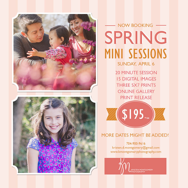 Charlotte Spring Mini Photo Sessions, Charlotte Mini Sessions