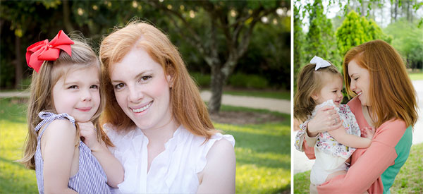 Mommy and Me Mini Sessions, Redheaded mom with two daughters, Mother
