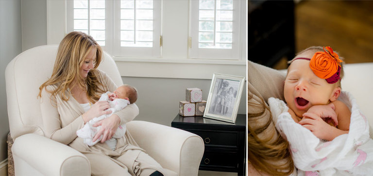 In Home Newborn Photography Session, Mom and Baby Photo