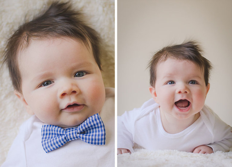 Three Month Photos, Three Month Old in Bow Tie
