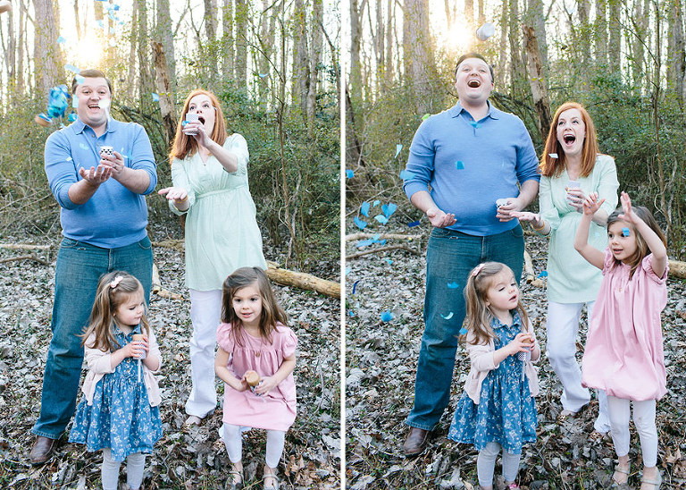 Gender Reveal Photo Session, Outdoor Gender Reveal Pictures, Gender Reveal Confetti Poppers