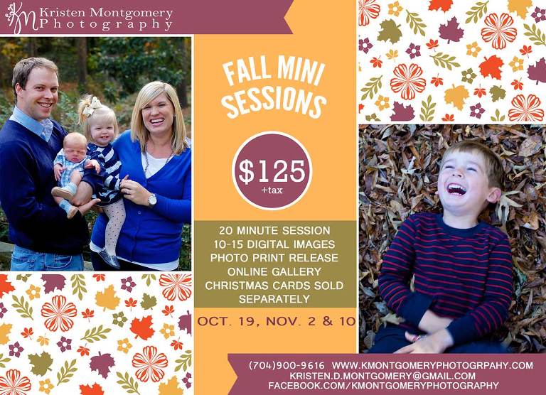 Fall Mini Sessions, Holiday Mini Sessions Charlotte, Family Mini Sessions